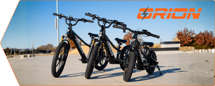 Three black bicycles on a concrete surface with autumn trees in background.